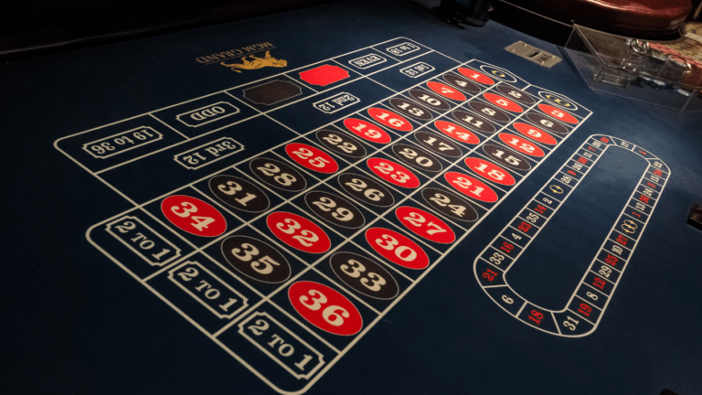 a roulette table